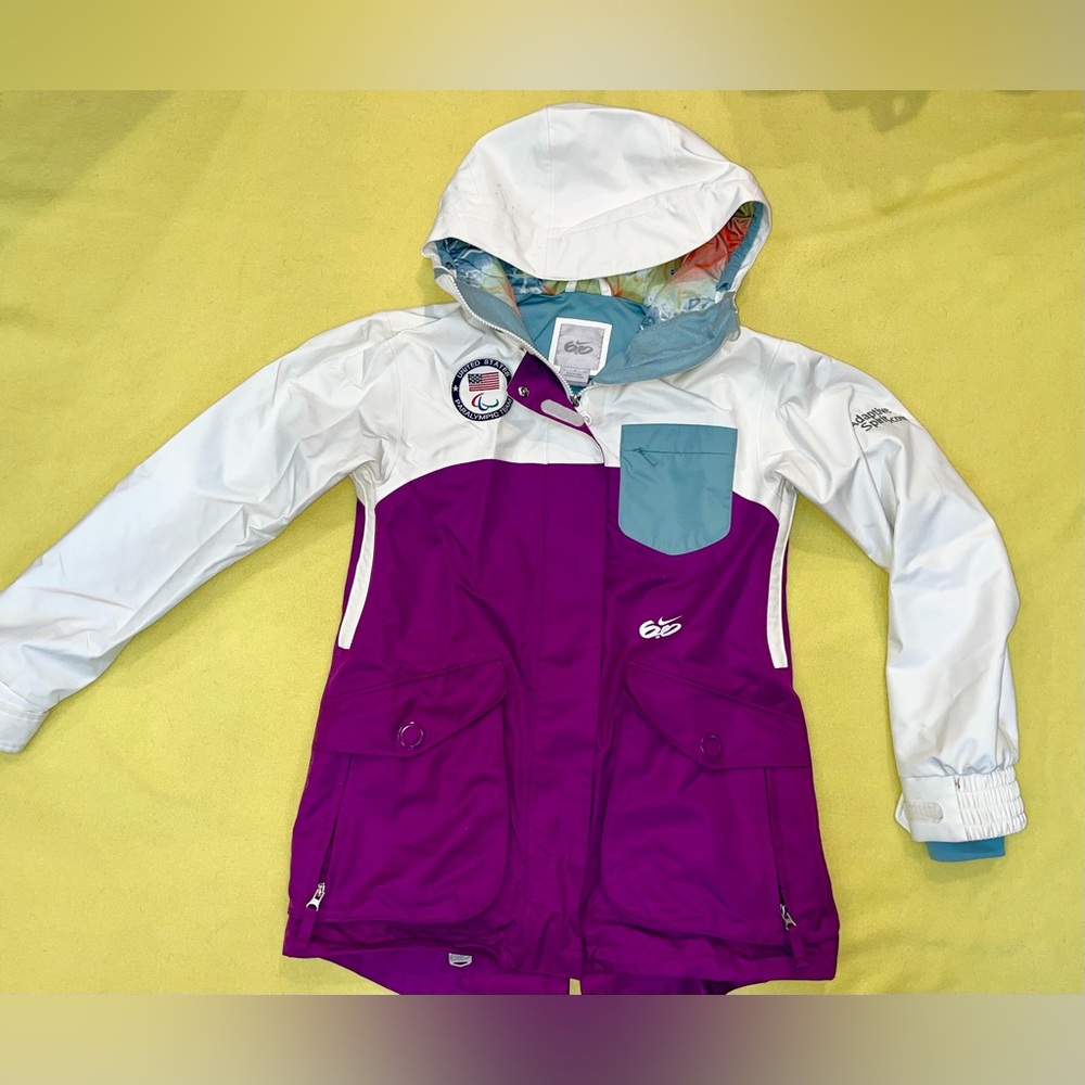 USA Paralympic Team Nike 6.0 Kesek Women’s Snowboard Jacket Purple White -Size S